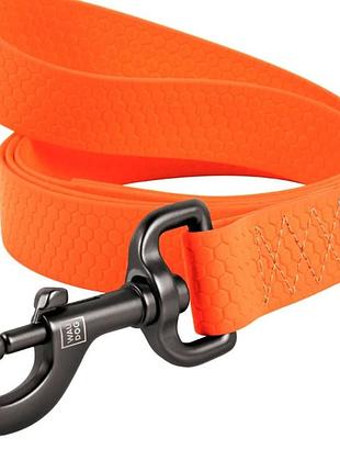 Поводок водостойкий waudog waterproof (оранжевый, 3 м) - практичный аксессуар из прочного материала collartex для прогулок в любую погоду.