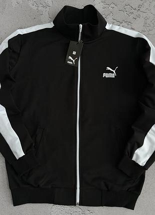 Кофта puma чоловіча, олімпійка чоловіча на блискавці, чорна спортивна кофта пума