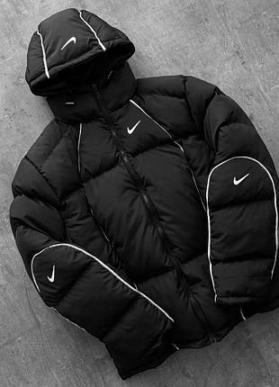 Черный пуховик nike, зимняя куртка найк мужская, теплая зимняя куртка для мужчин
