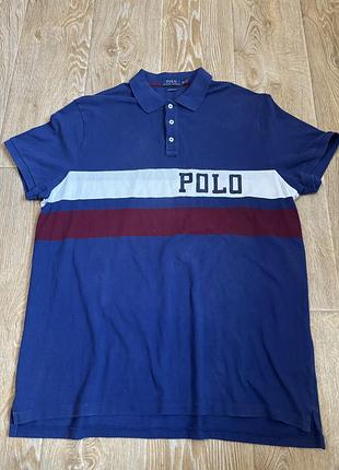 Синя чоловіча сорочка-поло з короткими рукавами та брендингом polo ralph lauren