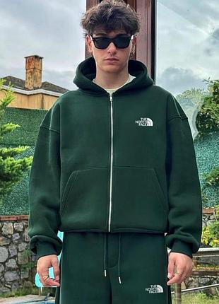 Кофта the north face зелёная, мужская кофта тнф на молнии, качественное зип-худи tnf xl
