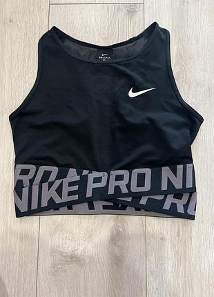 Спортивний кроп-топ майка nike pro dri-fit (розмір s) / спортивний топ найк