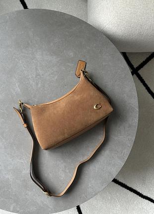 Сумка coach juliet shoulder bag honey brown suede