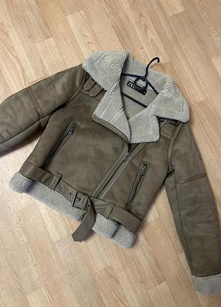 Штучна дублянка zara, авіатор-косуха, розмір м