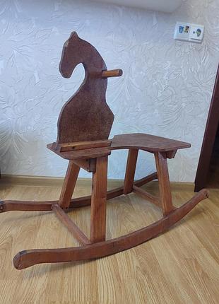 Деревянная лошадка качалка, коник гойдалка