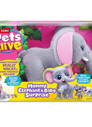 Інтерактивний ігровий набір pets alive – мама слониха з сюрпризом