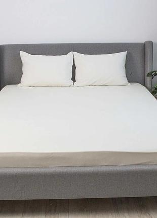 Простынь-чехол на резинке двуспальная теп velour 2-04756_33915 160х200 см молочная 5192254