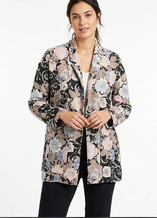 Стильный удлиненный жакет оверсайз в цветочный принт от river island размер м