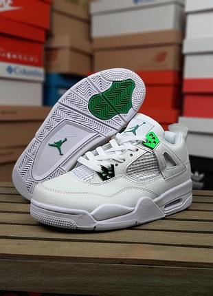 Nike air jordan 4 retro білі з зеленим