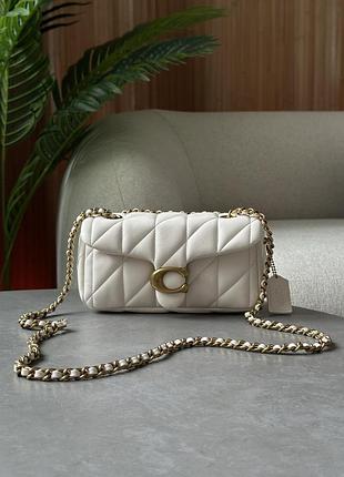 Сумка coach tabby shoulder bag 20 with quilting cream/gold