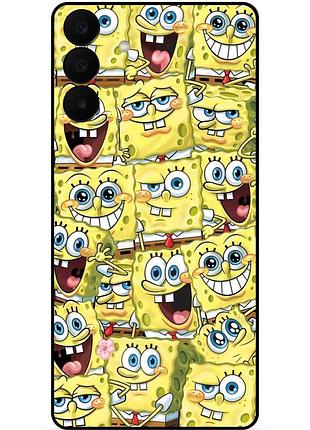 Силиконовый чехол бампер для samsung a27 с рисунком губка боб sponge bob
