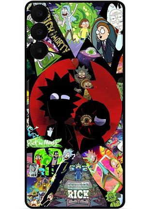Силиконовый чехол бампер для samsung a27 с рисунком rick and morty рик и морти