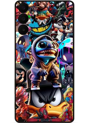 Чехол силиконовый бампер для samsung a27 с рисунком стич disney