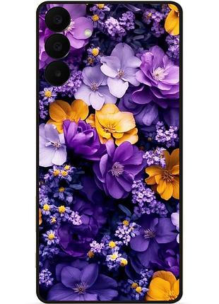Силіконовий чохол бампер для samsung a27 з малюнком квіти фіолетові