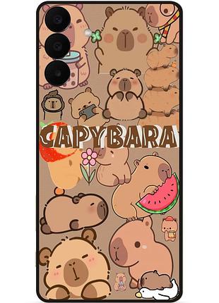 Силиконовый чехол бампер для samsung a27 с картинкой капибара