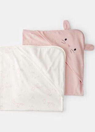 Carters набор полотенце уголок картерс для купания hooded towel махровое полотенце с капюшоном bunny