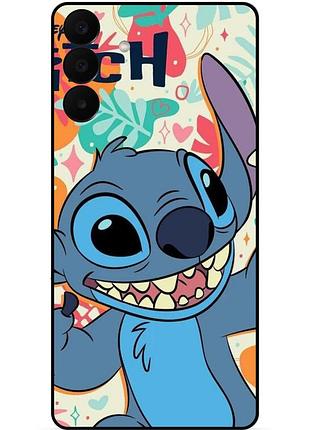Силиконовый бампер чехол для samsung a27 с рисунком stitch стич