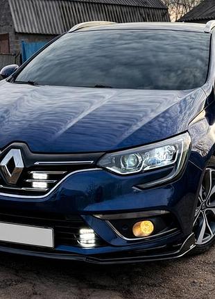 Передний бампер лип (черный) для renault megane iv 2016-2025 гг