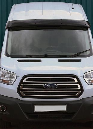 Козырек на лобовое стекло (черный глянец, 5мм) для ford transit 2014- гг
