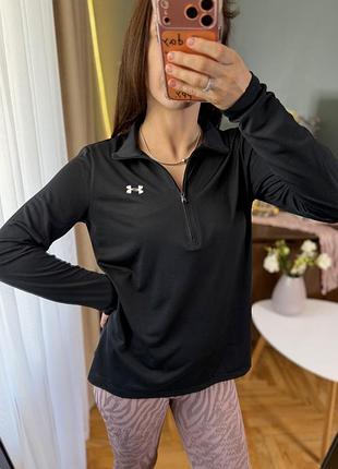 Чорна спортивна кофта олімпійка лонгслів under armour
