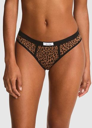 Леопардовые трусики victoria’s secret pink cotton cheeky panty оригинал стринги