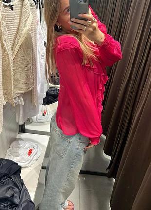 Блуза zara з воланом 2