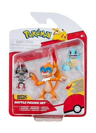 Набор игровых фигурок pokemon w18 - поньярд, сквиртл, монферно