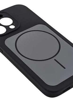 Чехол magnetic vision для apple iphone 13 pro бампер с микрофиброй черный 3