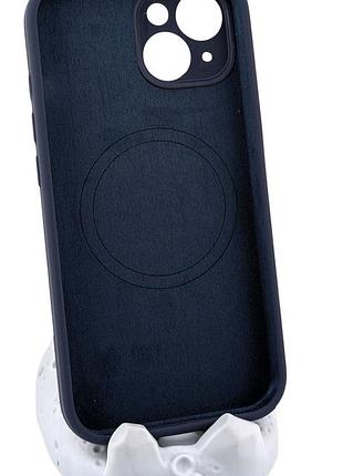 Чехол magnetic vision для apple iphone 15 бампер с микрофиброй темно-синий 2