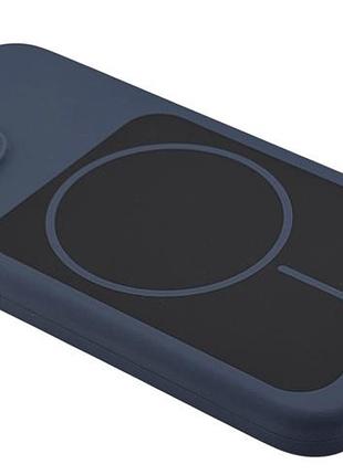 Чехол magnetic vision для apple iphone 15 бампер с микрофиброй темно-синий 3