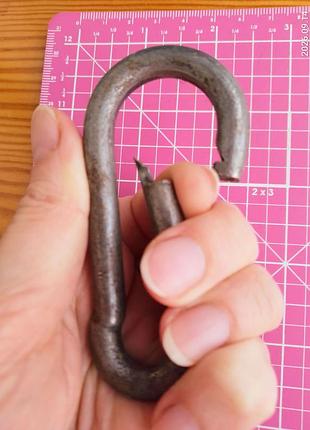 Карабин металл большой 6.5 на 11.5 см, защелка, и средий, хозяйственный, для туризма и авто