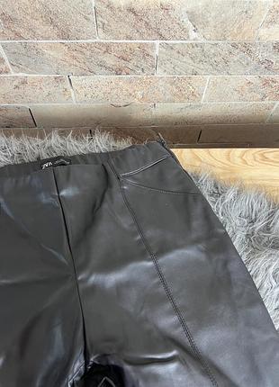 Шкіряні лосіни zara на флісі 2