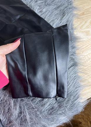 Шкіряні лосіни zara на флісі 5