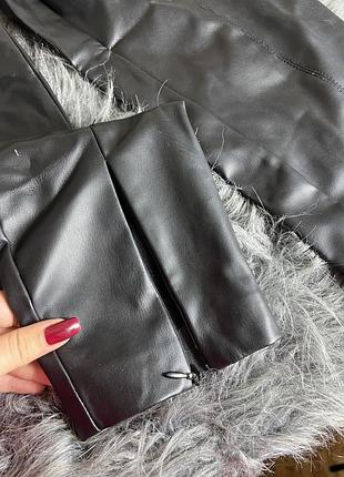 Шкіряні лосіни zara на флісі 6