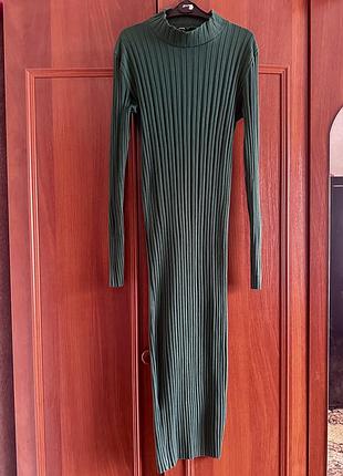 Плаття зелене міді zara