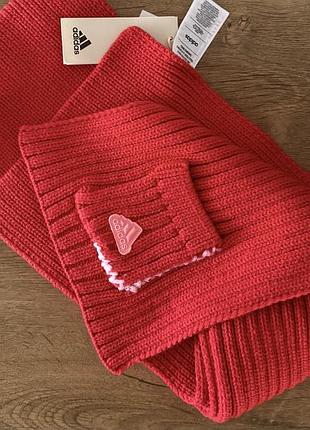 Оригінал! новий теплий в'язаний шарф adidas v logo scarf, унісекс модель, 170 х 22 см, німеччина
