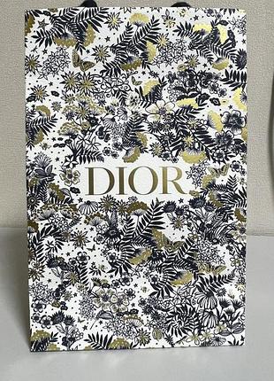 Подарунковий пакет christian dior, святковий принт