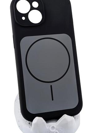 Чехол magnetic vision для apple iphone 15 бампер с микрофиброй черный