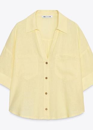 Zara рубашка льняная