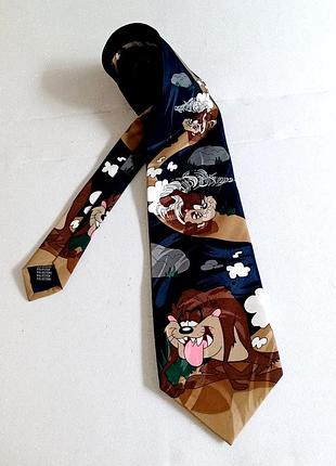 Вінтажна краватка looney tunes — taz (тасманський диявол), 1997 рік (оригінал)
