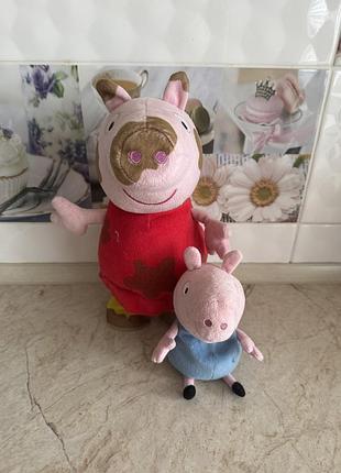 М'яка іграшка для дівчинки/хлопчика peppa pig свинка пеппа і джордж, різнокольоровий, середній