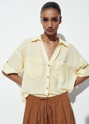 Zara рубашка льняная 2