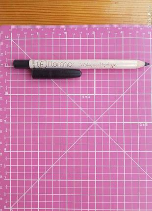 Карандаш для век черный водостойкий кремовый flormar waterproof eyeliner