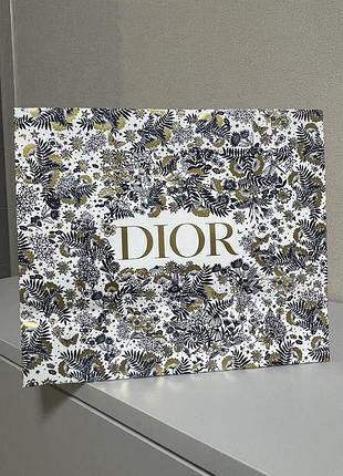Брендовий пакет christian dior, білий з принтом