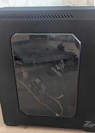 Компьютерный корпус zalman z9 neo черного цвета с боковым смотровым окном из акрила.