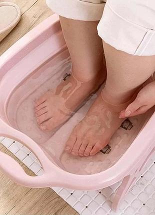 Складная ванночка-массажер footbath massager 00082 для стоп с роликовыми массажными элементами 40×50×22 см