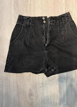 Жіночі джинсові шорти zara чорні, розмір 40