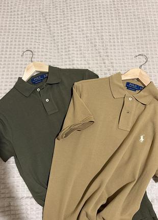 Чоловіче поло polo ralph lauren, хакі та бежеве, розміри xs, s