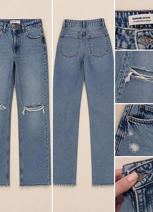 Джинси жіночі garage denim прямі з високою посадкою блакитні