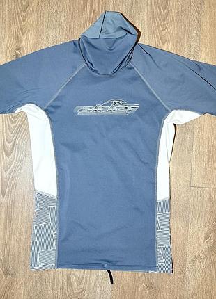 Сірий спортивний рашгард alder sportswear (сонцезахисна футболка для плавання та водних видів спорту), захистом від ультрафіолету upf 50+, s
